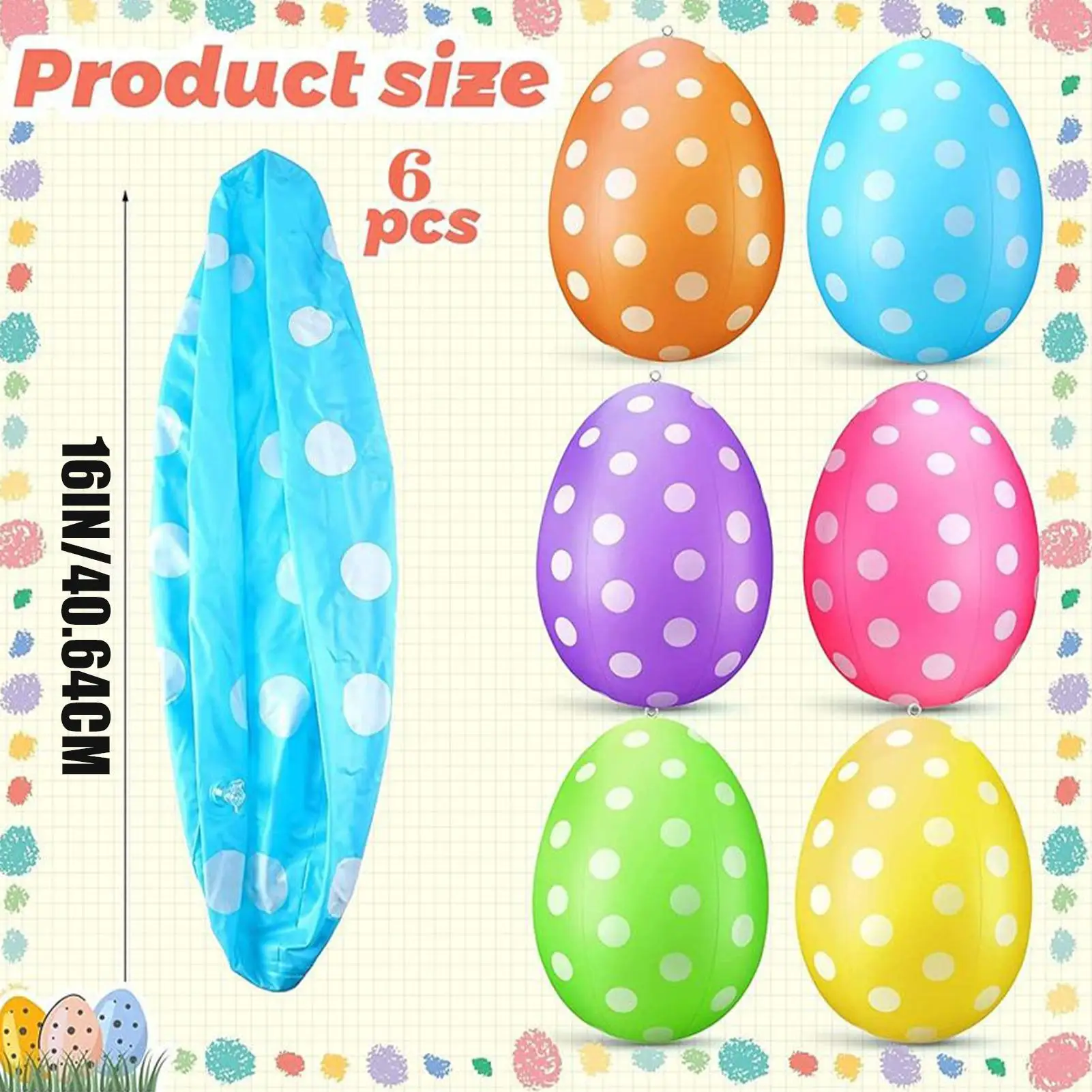 6Pcs Inflatable Easter Eggs /s - Kids Yard Toys 评论和价格