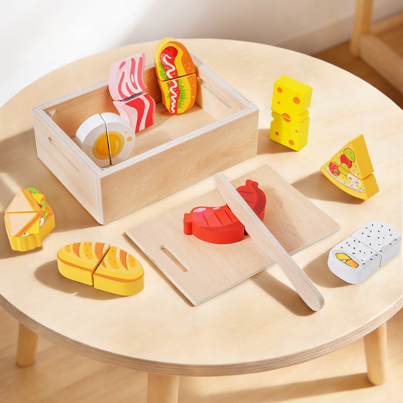 Wooden Cut and Stamp Food Simu - Kids Toys Kitchen Set 评论和价格