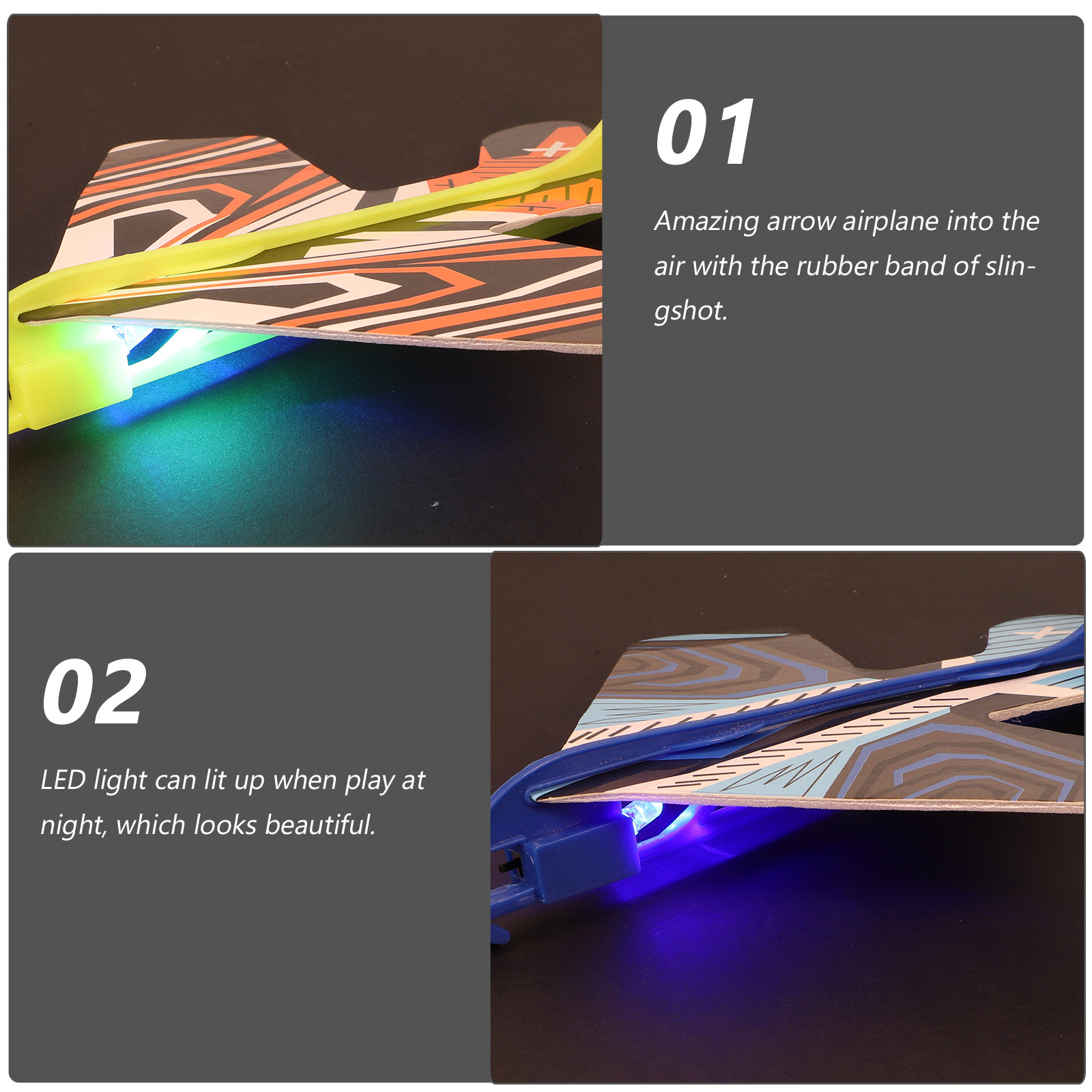 4Pcs LED Light Airplane Glider - Catapult Launcher Toy 评论和价格